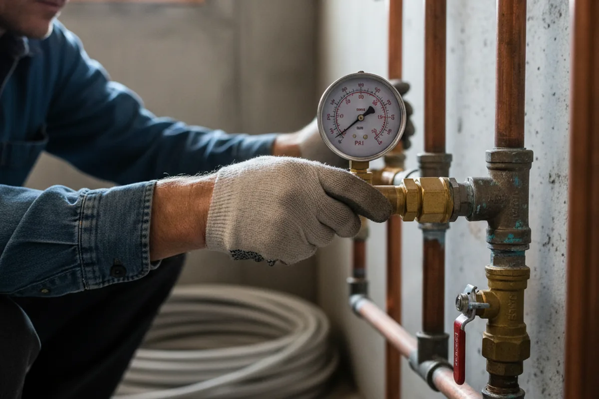 Pressure testing a repaired line during Water Line Repair in Spring Hill